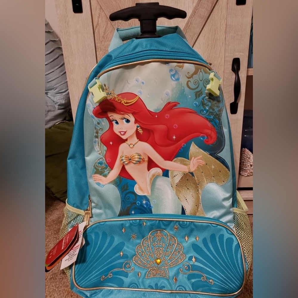 NEW LITTLE MERMAID BACKPACK ROLLER. $25.
